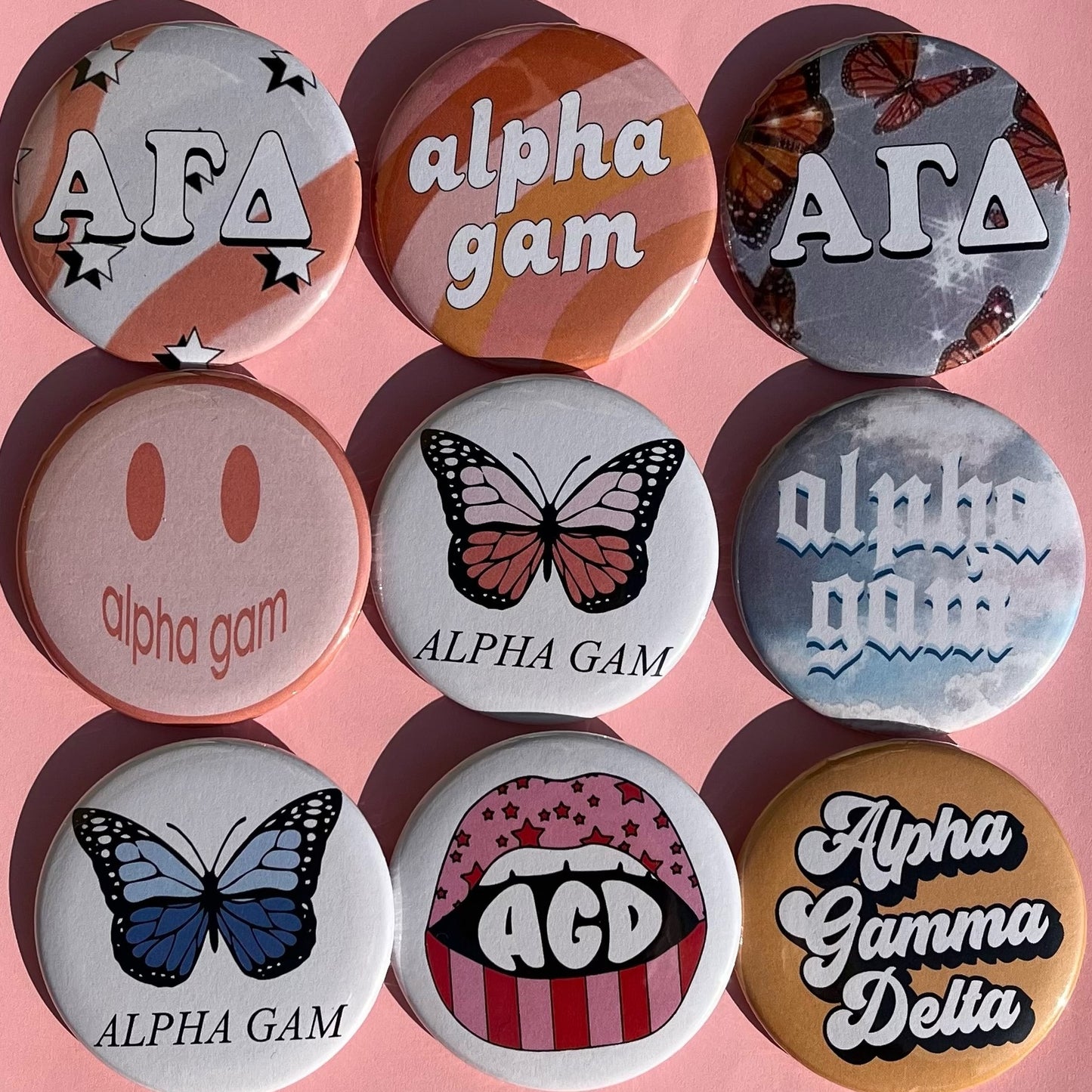 Assorted Sorority Buttons ($4 Each)