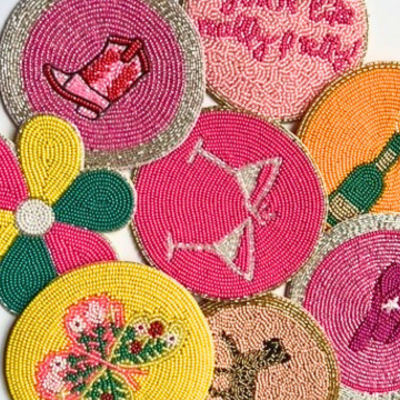 Hand-Beaded Coasters