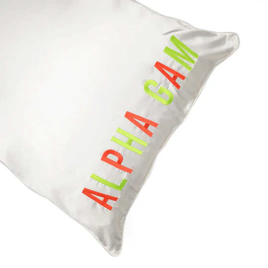 Multicolor Embroidered Satin Pillowcase